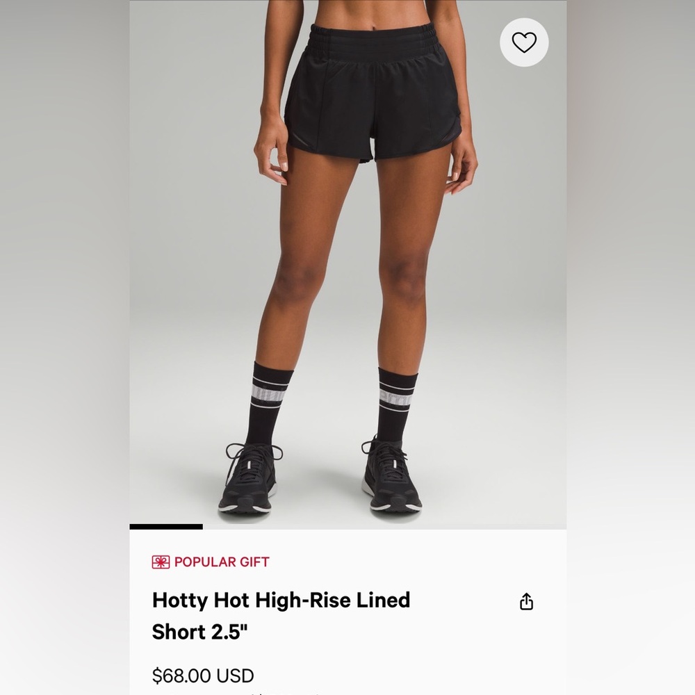 Lululemon Hotty Hot HR Lined Short 2.5”